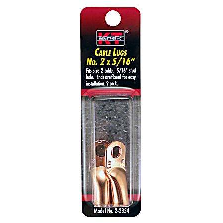 Cable Lugs Size No. 2 x 5/16 in - 2 Pk