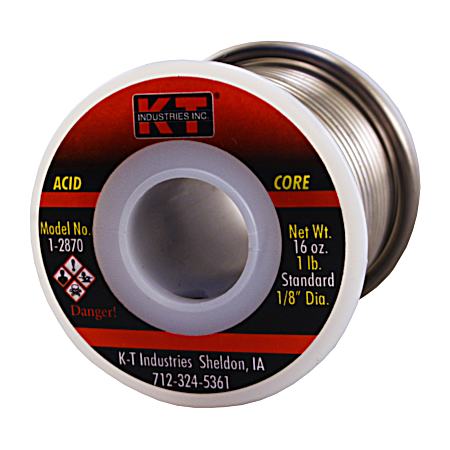 1 lb Acid Core Solder Standard 1/8-inch DIA