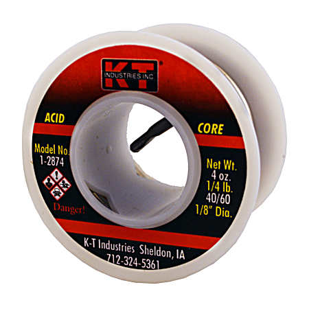 1/4 lb Acid Core Solder 40/60 Standard 1/8-inch DIA