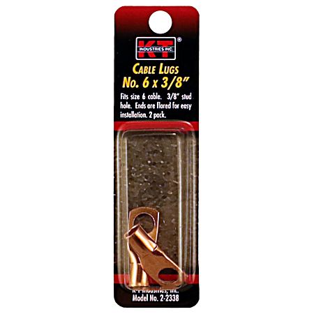 Cable Lug Size 6 X 3/8 in - 2 Pk