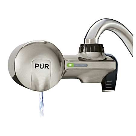 Stainless Steel Horizontal Faucet Mount Water Filter System w/ MineralClear Filter