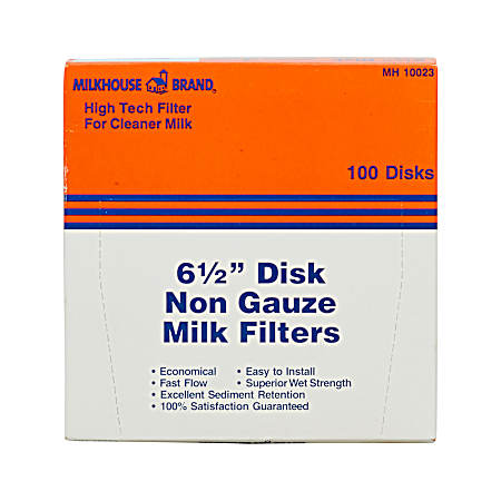 6.5 in Disk Non-Gauze Milk Filter - 100 Pk