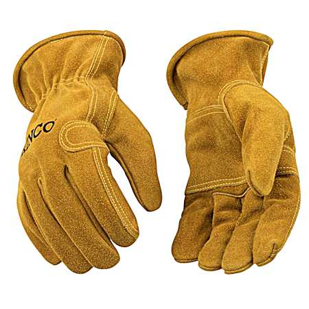 Men's Brown Full Suede Cowhide Gloves