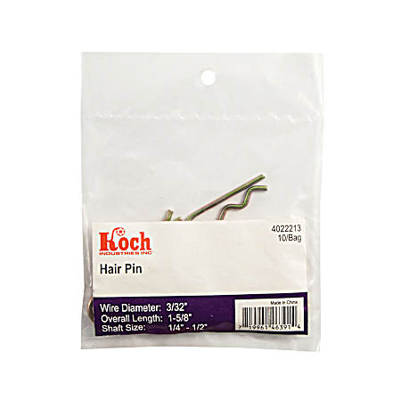 3/32 in x 1-5/8 in Hair Pin - 10 Pk