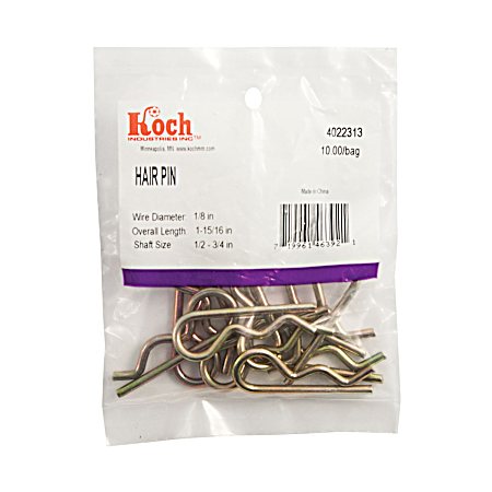 1/8 in x 1-15/16 in Hair Pin - 10 Pk