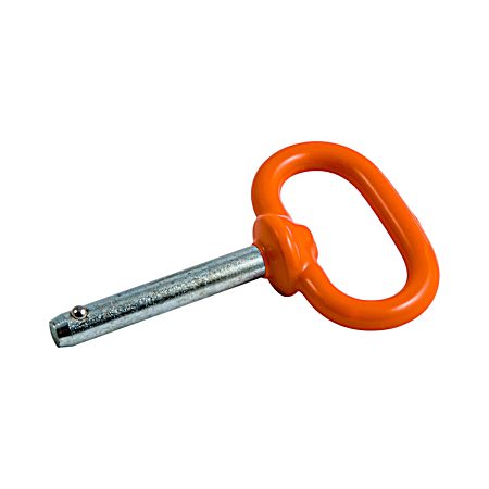 5/8 in x 3 in Zinc Plated w/ Vinyl Coated Orange Head Detent Pin - 1 Pk