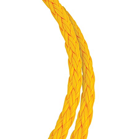 1/4 in x 50 ft Yellow Polypropylene Hollow Braid Rope Winder