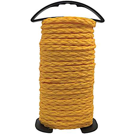 3/8 in x 50 ft Yellow Polypropylene Hollow Braid Rope Winder
