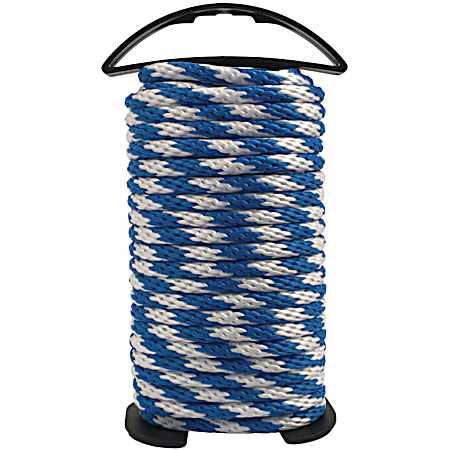 3/8 in x 50 ft Blue/White Polypropylene Solid Braid Rope Winder