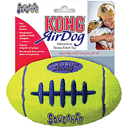AirDog Yellow Squeaker Football Dog Toy
