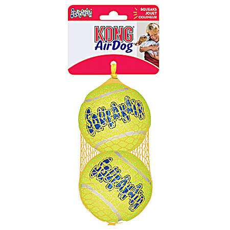 SqueakAir Large Yellow Ball Dog Toy - 2 Ct