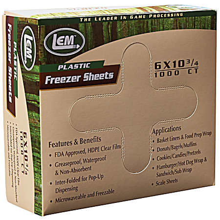 6 x 10.75 In. Freezer Sheets - 1000 Ct.