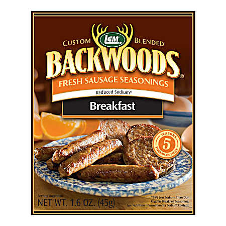 Backwoods 1.6 oz Reduced Sodium Breakfast Fresh Sausage Seasoning