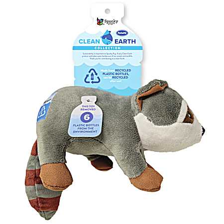 Clean Earth Gray Plush Raccoon Dog Toy