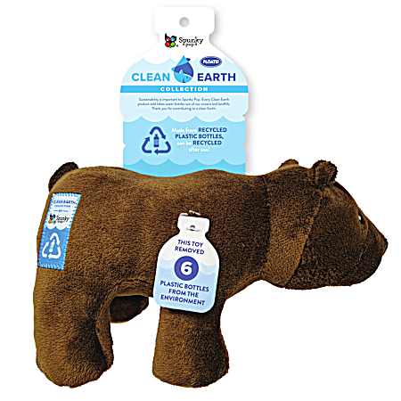 Clean Earth Brown Plush Bear Dog Toy