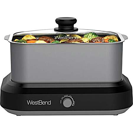 Versatility 5 qt Silver Oblong Slow Cooker w/ Tote Bag