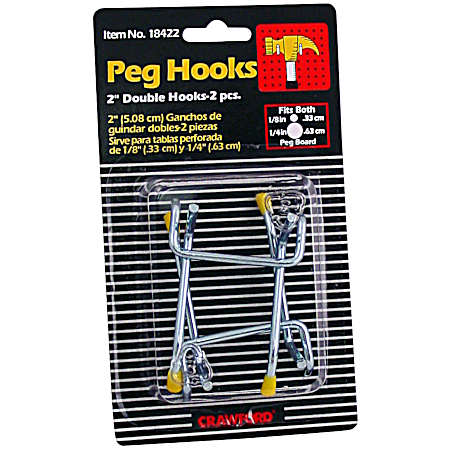2 in Light-Duty Double-Arm Hook - 2 Pk