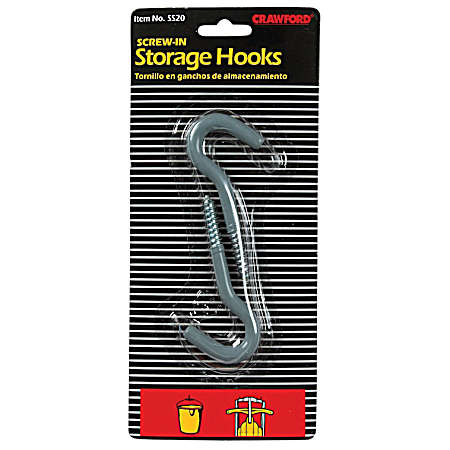 Screw-In Storage Hooks - 2 Pk