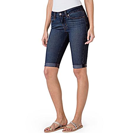 Women's Mid-Rise Stormy Sky Skinny Bermuda Shorts