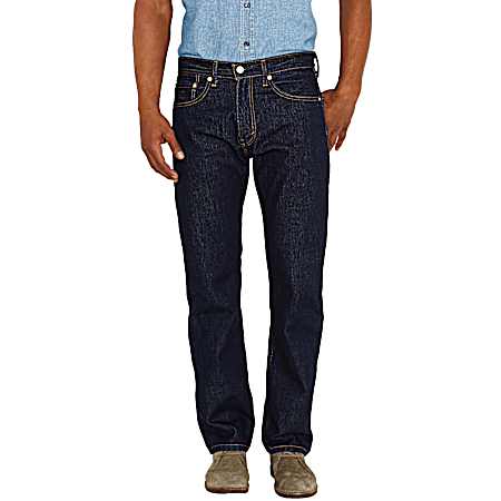 Men's 505 Rinsed Indigo Regular Fit Straight Leg Denim Jean