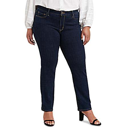 Women's Classic Cobalt Dip Mid-Rise Straight Leg Jeans