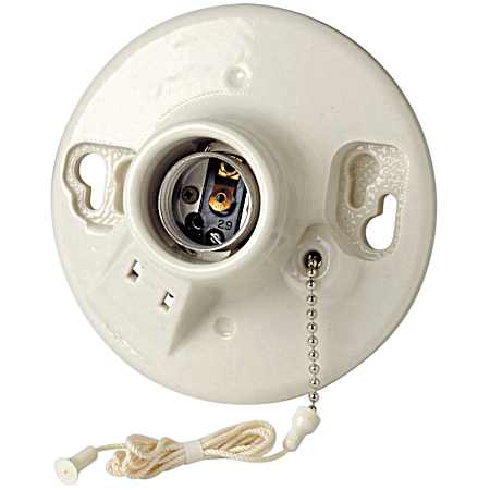 Porcelain Incandescent/Florescent  Lampholder w/ Chain