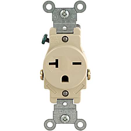 20 Amp Single Outlet - Ivory