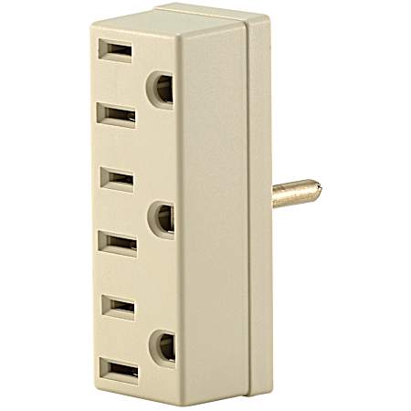 Ivory Triple Outlet Adapter