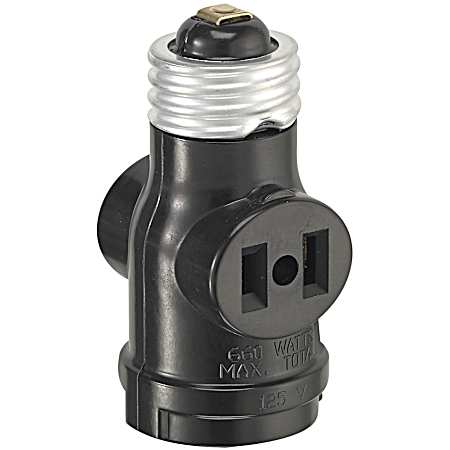 2 Outlet Black Socket Adapter