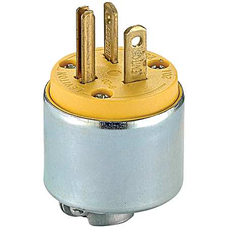 Straight Blade Wiring Device Plug - Yellow
