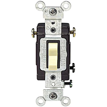 15 Amp 3-Way Lighted Switch - Ivory