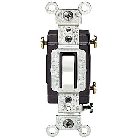 15 Amp 3-Way Lighted Switch - White