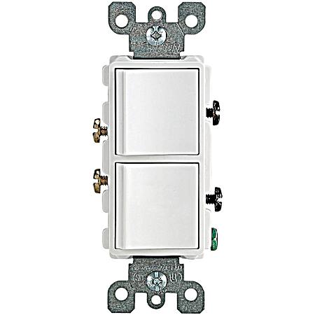 Decora 15 Amp Single-Pole Double Rocker Switch