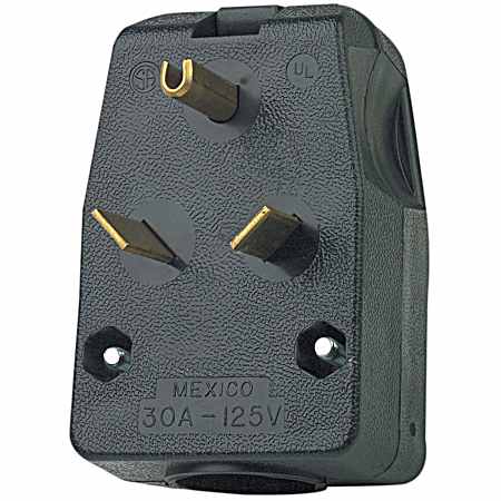 Black Angle Power Plug