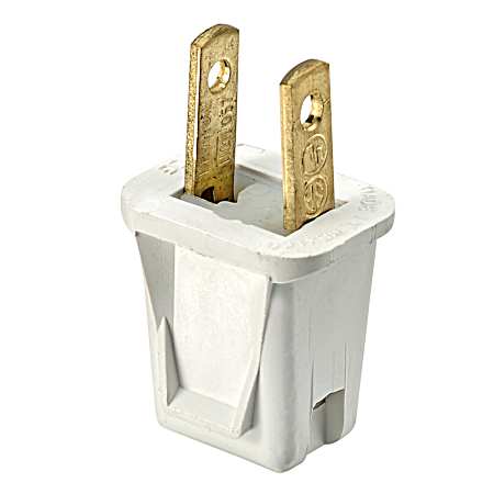 Straight Blade Wiring Device Plug - White