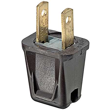 Straight Blade Wiring Device Plug - Brown