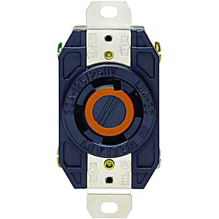Black Single Locking Receptacle