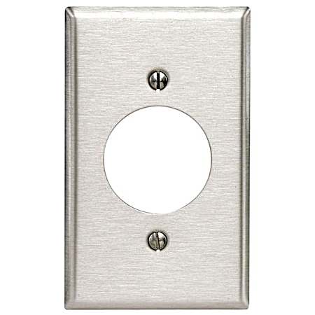 1.6 Dia Single Outlet Wallplate - Stainless Steel