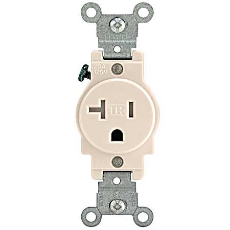 Straight Blade Single Receptacle - Light Almond