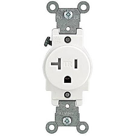 Straight Blade Single Receptacle - White