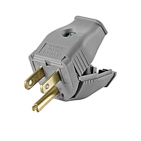 Gray Hinged 3-Wire Grounding Cord Plug