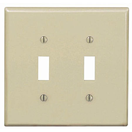 2-Switch Toggle Nylon Wallplate - Ivory