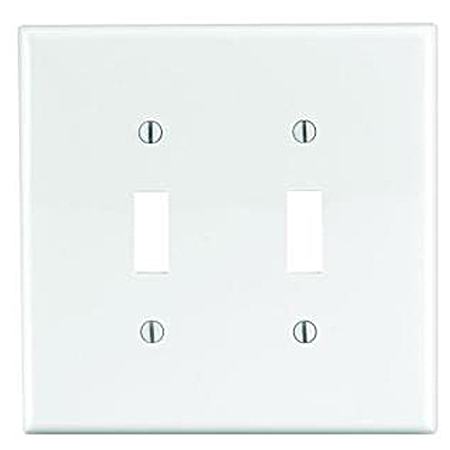 2-Switch Toggle Nylon Wallplate - White