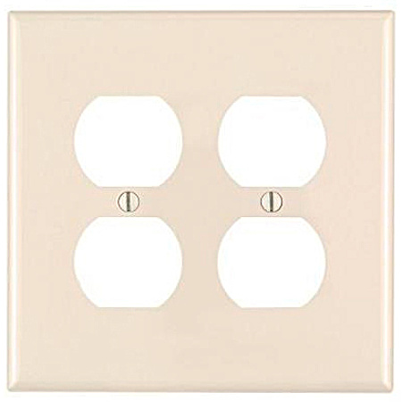 2-Gang Outlet Nylon Wallplate - Light Almond