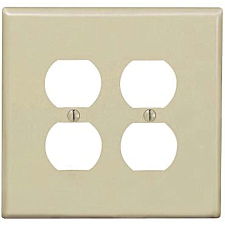 2-Gang Outlet Nylon Wallplate - Ivory