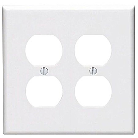 2-Gang Outlet Nylon Wallplate - White