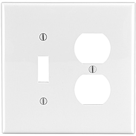 Toggle Outlet Combination Nylon Wallplate - White