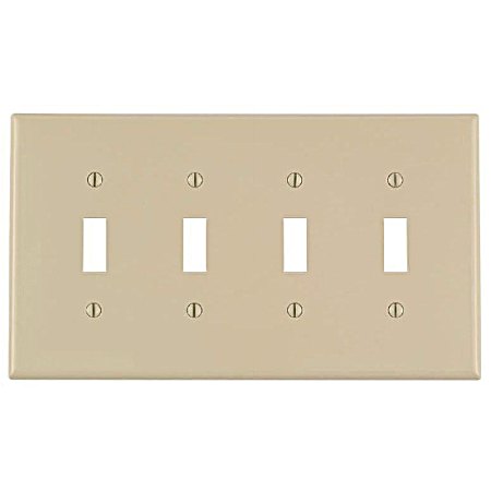 4-Switch Toggle Nylon Wallplate - Ivory