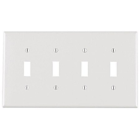 4-Switch Toggle Nylon Wallplate - White