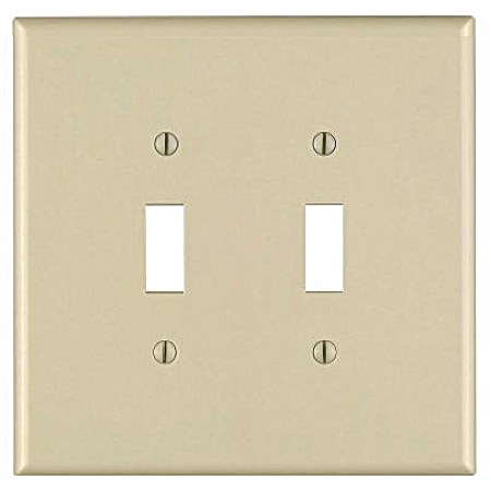 2-Switch Oversized Toggle Wallplate - Ivory